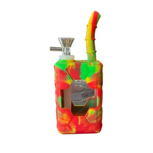 Bong Retângulo de Vidro e Silicone